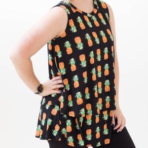 Agnes & Dora Tiered Tunic Pina Colada Pineapple 🍍